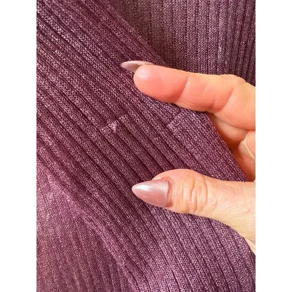 Afrm vilas turtleneck long sleeve semi sheet maxi dress fig purple small - Picture 11 of 13